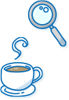 コーヒーと虫眼鏡