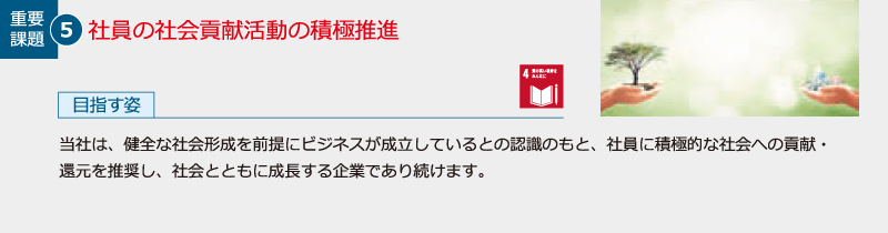 社員の社会貢献活動の積極推進